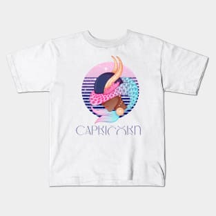 Capricorn Zodiac Sign | Circle Beautiful Girl Kids T-Shirt